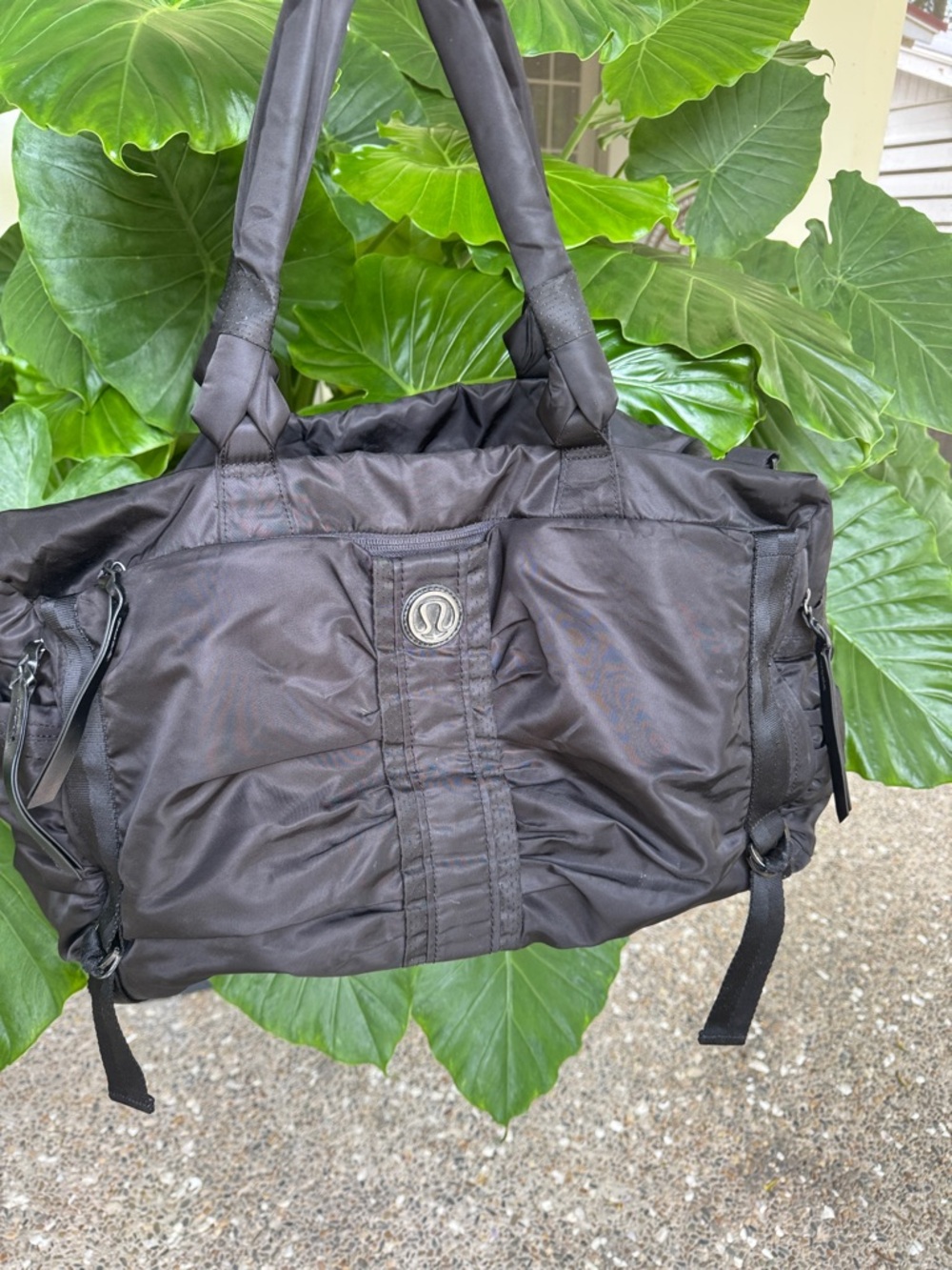 lululemon athletica Black Padded Nylon Duffel Tote